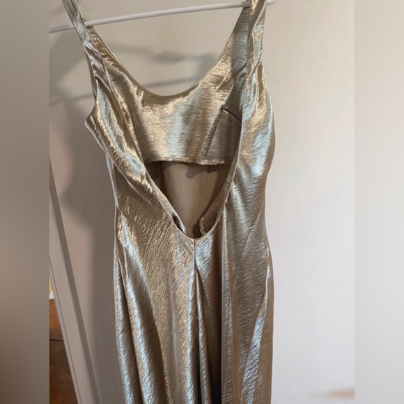 ASOS Metallic Champagne Slip Dress - Picture 2 of 4